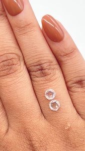 0.94cttw | G SI1 Round Shape Rose Cut Diamond Matched Pair - Modern Rustic Diamond