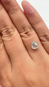 2.01ct | Salt & Pepper Pear Shape Rose Cut Diamond - Modern Rustic Diamond