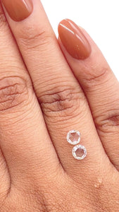 0.97cttw | G VS2-SI1 Round Shape Rose Cut Diamond Matched Pair - Modern Rustic Diamond