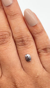 0.59ct | Salt & Pepper Oval Shape Rose Cut Diamond - Modern Rustic Diamond