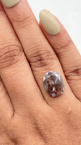 3.96ct | Salt & Pepper Oval Shape Rose Cut Diamond - Modern Rustic Diamond