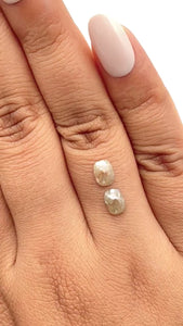 1.56cttw | Rustic  Cushion Shape Rose Cut Diamond Matched Pair - Modern Rustic Diamond