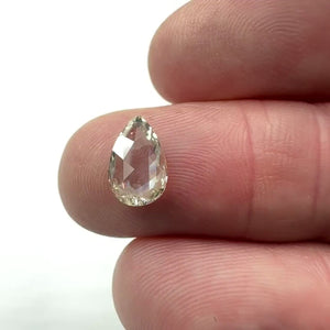 1.22ct | Champagne VVS Pear Shape Rose Cut Diamond - Modern Rustic Diamond