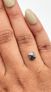 1.19ct | Salt & Pepper Emerald Shape Rose Cut Diamond - Modern Rustic Diamond