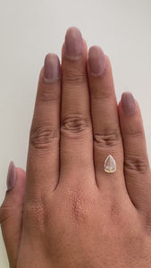 0.98ct | Champagne VVS Pear Shape Rose Cut Diamond - Modern Rustic Diamond