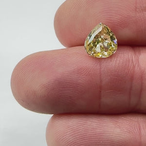 2.01ct | Yellow SI1 Pear Shape Brilliant Cut Diamond (IGI) - Modern Rustic Diamond