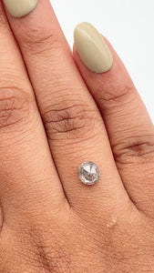0.99ct | Salt & Pepper Oval Shape Rose Cut Diamond - Modern Rustic Diamond