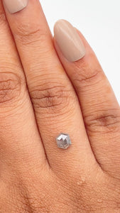 0.62ct | Salt & Pepper Hexagon Shape Rose Cut Diamond - Modern Rustic Diamond