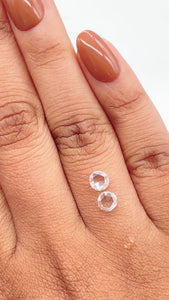 0.90cttw | F-G VS-SI Round Shape Rose Cut Diamond Matched Pair - Modern Rustic Diamond