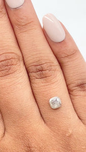 0.65ct | Salt & Pepper Cushion Shape Rose Cut Diamond - Modern Rustic Diamond