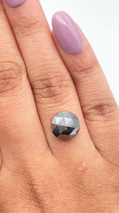 4.55ct | Black Round Shape Rose Cut Diamond - Modern Rustic Diamond