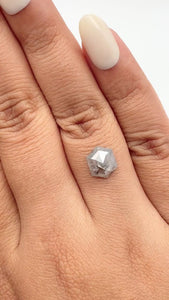1.77ct | Rustic  Hexagon Shape Rose Cut Diamond - Modern Rustic Diamond