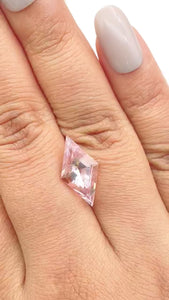 3.29ct |  Lozenge Shape Step Cut Morganite - Modern Rustic Diamond