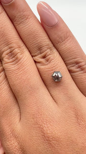 1.11ct | Salt & Pepper Hexagon Shape Rose Cut Diamond - Modern Rustic Diamond