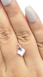 2.10ct |  Kite Shape Step Cut Morganite - Modern Rustic Diamond