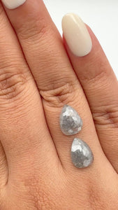 5.29cttw | Rustic  Pear Shape Brilliant Cut Diamond Matched Pair - Modern Rustic Diamond
