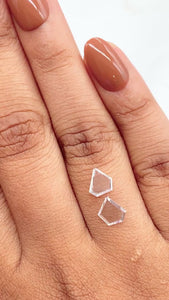 0.60cttw | F VS2 Shield Shape Brilliant Cut Diamond Matched Pair - Modern Rustic Diamond