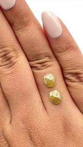 2.95cttw | Rustic  Oval Shape Rose Cut Diamond Matched Pair - Modern Rustic Diamond