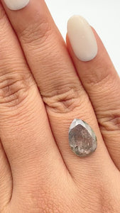 3.42ct | Rustic Pear Shape Rose Cut Diamond - Modern Rustic Diamond