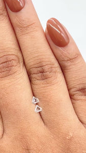 0.21cttw | E-F VVS Shield Shape Step Cut Diamond Matched Pair - Modern Rustic Diamond