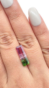 4.31ct |  Emerald Shape Step Cut Tourmaline - Modern Rustic Diamond