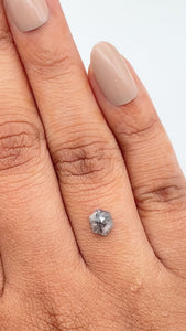 0.65ct | Salt & Pepper Hexagon Shape Rose Cut Diamond - Modern Rustic Diamond