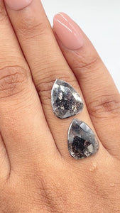 5.03cttw | Rstc  Pear Shape Rose Cut Diamond Matched Pair - Modern Rustic Diamond