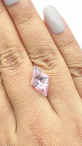 3.80ct |  Lozenge Shape Step Cut Morganite - Modern Rustic Diamond