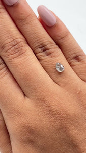 0.75ct | Salt & Pepper Pear Shape Rose Cut Diamond - Modern Rustic Diamond