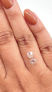 0.62cttw | I-J SI Round Shape Rose Cut Diamond Matched Pair - Modern Rustic Diamond